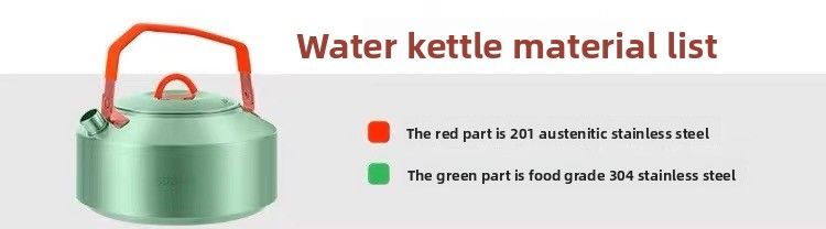 Naczynia kuchenne ze stali nierdzewnej, przenośne, do gotowania na świeżym powietrzu, zestaw stołowy, czajnik kempingowy_voghion.com