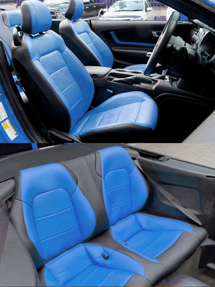 Adatto per coprisedili per auto Mustang Coupe 2015-2024, set completo, materiale di qualità durevole._voghion.com