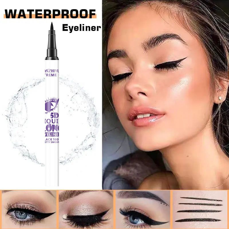 Explosive Eyeliner Waterproof, quick-drying, oil-resistant, non-smilling, long-lasting ultra-fine black liquid Eyeliner Liquid Eyeliner_voghion.com