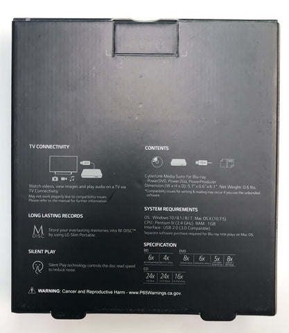 LG BP50NB40 - 8x External USB 2.0 Blu-ray Disc Double-Layer DVD±RW/CD-RW Disc Rewriter - Black (Refurbished Renewed)_voghion.com