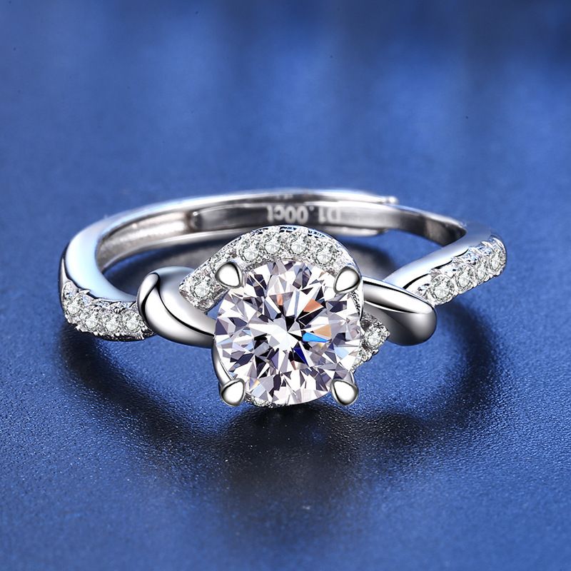 Tancise Classic Moissanite Sudraba Gredzens Sieviešu Rotaslietas Kāzu solījuma ballītes dāvana_voghion.com