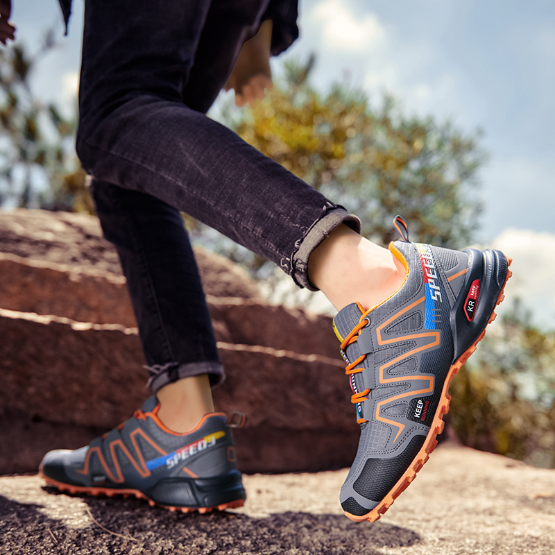 Men's and women's cross-country running shoes Outdoor sports mountaineering air cushion shoes_voghion.com