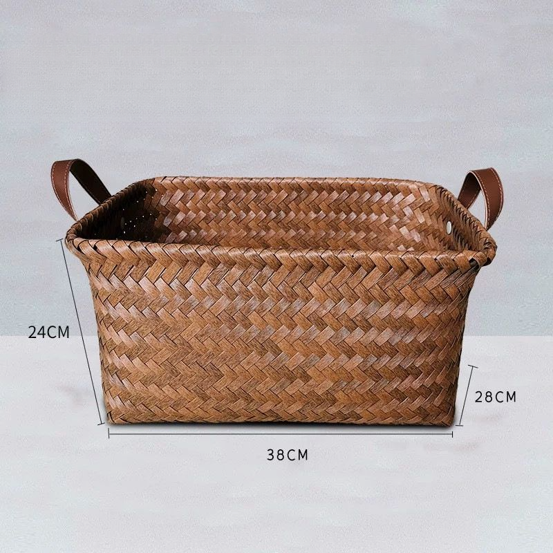 American Style Miscellaneous Items, Dirty Clothes Basket, Household PU Handle, Laundry Bucket, Snacks, Toys, Storage_voghion.com