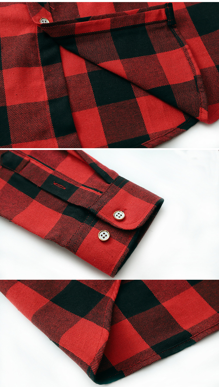 Men's Shirt Double Pocket Plaid Handsome Youth Long-sleeved Shirt Trendy_voghion.com
