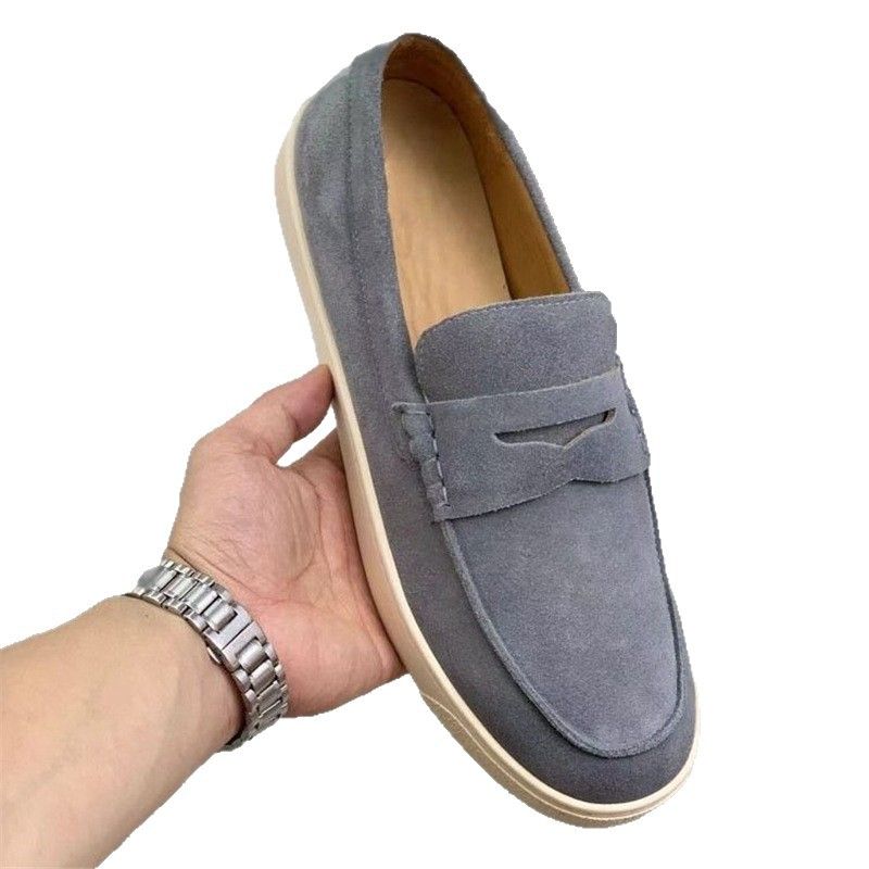 Herrenschuhe Wildleder Nubukleder Slip-On Loafers Frühling High-End Luxusmode_voghion.com