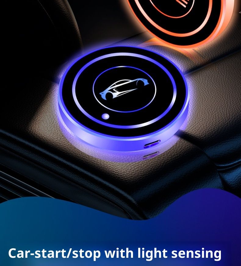 Xiaodeng Xiaodeng Intelligent Luminous Water Cup Mat USB Charging Colorful LED Dazzling Light Automatic Sensing Car Interior Accessories_voghion.com