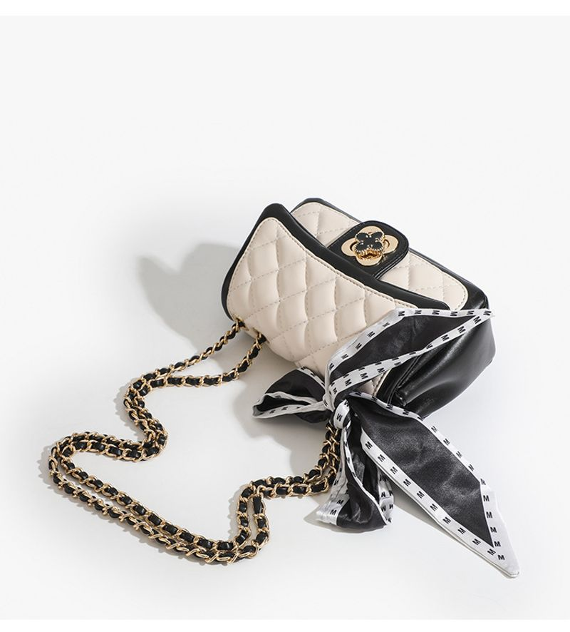 einzelne Schulter kleine quadratische Rhombus Umhängetasche Xiaoxiangfeng Mode Nischenkette Tasche_voghion.com