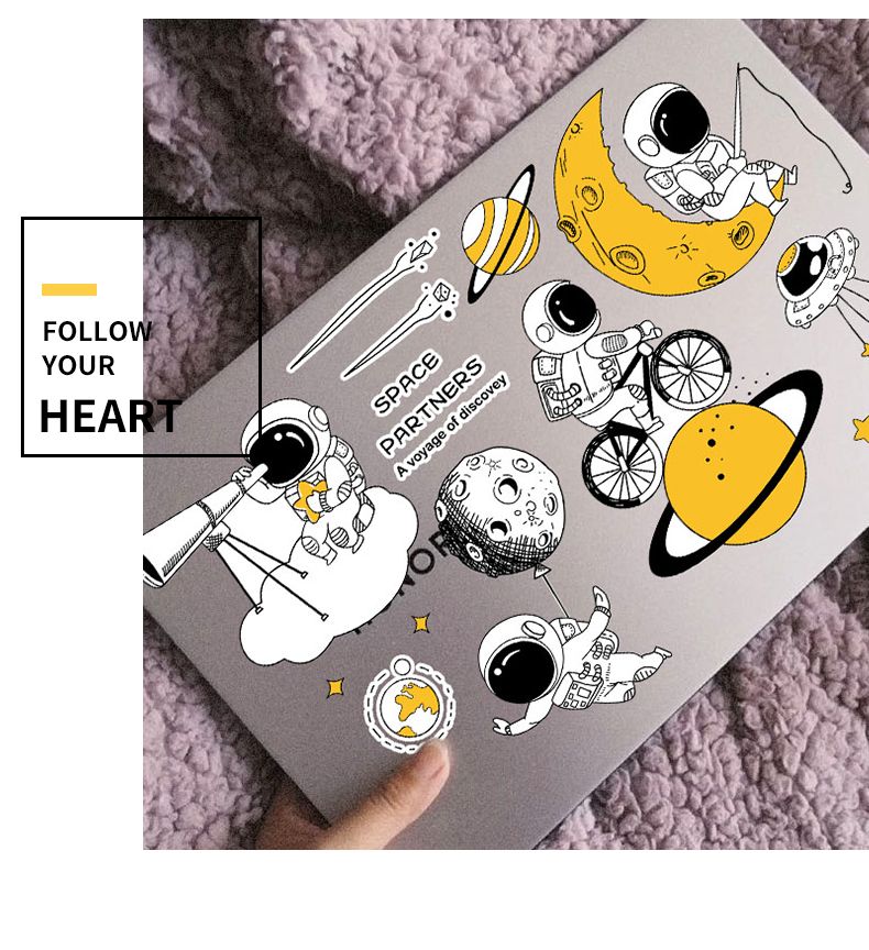Cartoon Cute Astronaut Luggage Travel Laptop Phone Case IPad Tablet Stickers_voghion.com
