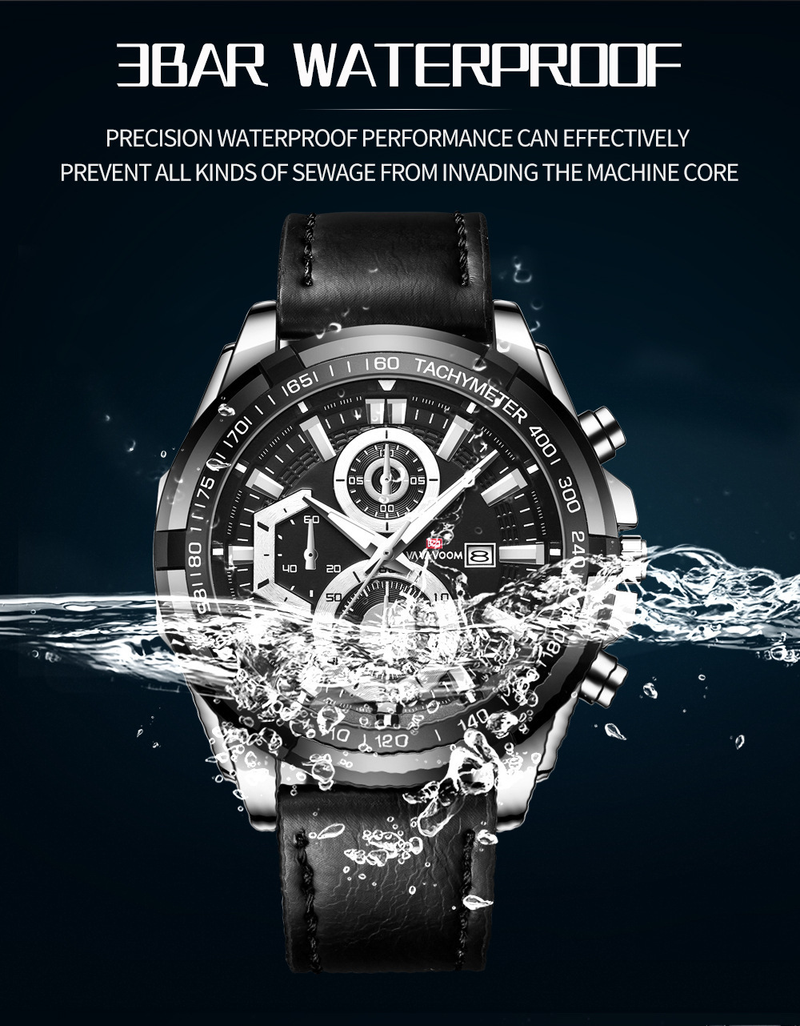 VA VA VOOM Men's Sports Watch Strap Business Calendar Student Waterproof Watch Casual Quartz Watch_voghion.com