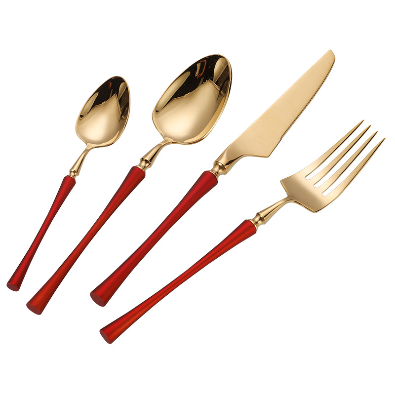 Stainless steel 304 small waist knife, fork, spoon, family hotel steak knife, fork, dessert spoon, mirror light Western tableware set_voghion.com