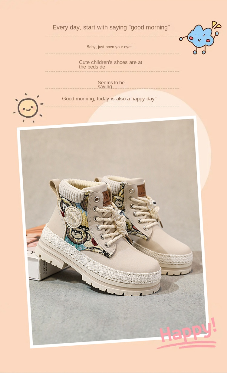 Parent-child Martin Boots Cargo Knight Boots Boys And Girls' Shoes Medium And Large Children_voghion.com