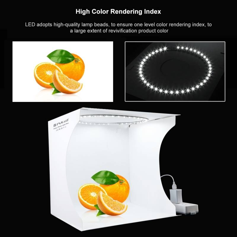 Inel de lumină portabil pliabil de 30 cm, kit de cort pentru studio foto cu fundaluri în 6 culori, dimensiuni desfășurabile: 31 cm x 31 cm x 32 cm_voghion.com