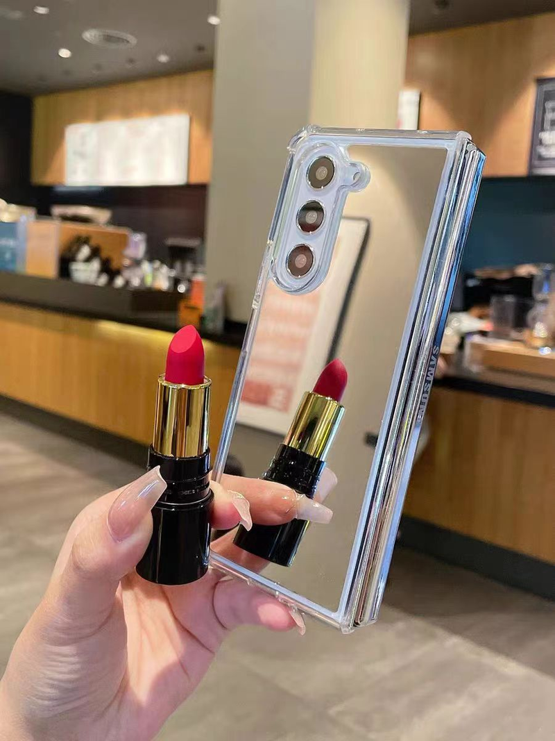 For Samsung Galaxy Z Fold 3 4 5 Mirror Anti Drop TPU PC Phone Case Cover_voghion.com