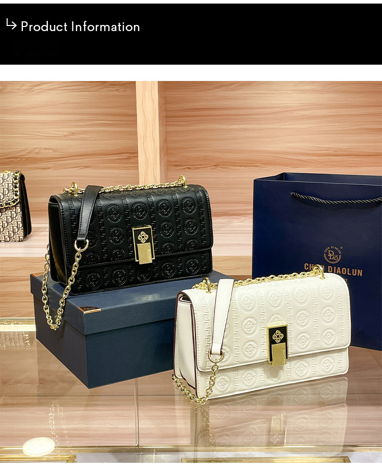 Borsa quadrata senior da donna di nuova moda, senso della borsa a tracolla con catena a tracolla temperamento a spalla singola di lusso leggero_voghion.com