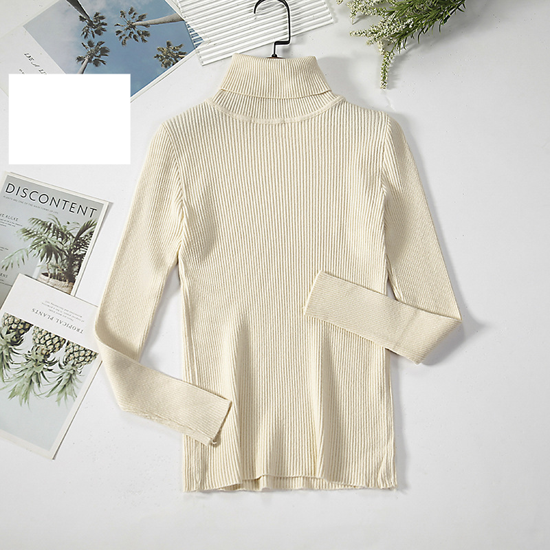 Maglione a collo alto a maniche lunghe da donna, in tinta unita, stile coreano (24 colori disponibili) maglione lavorato a maglia_voghion.com
