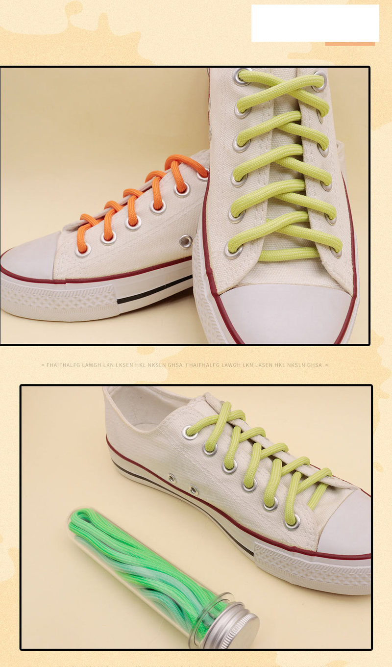 LACES Polyester Classic 5mm Round Solid Shoelaces_voghion.com