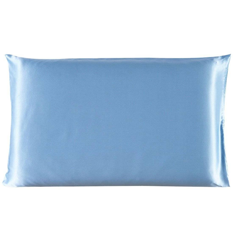 Solid Color Satin-Like Pillowcase - Silk Feel Zipper Closure (Breathable & Hypoallergenic Luxury Bedding Accessory Modern Home Decor)_voghion.com