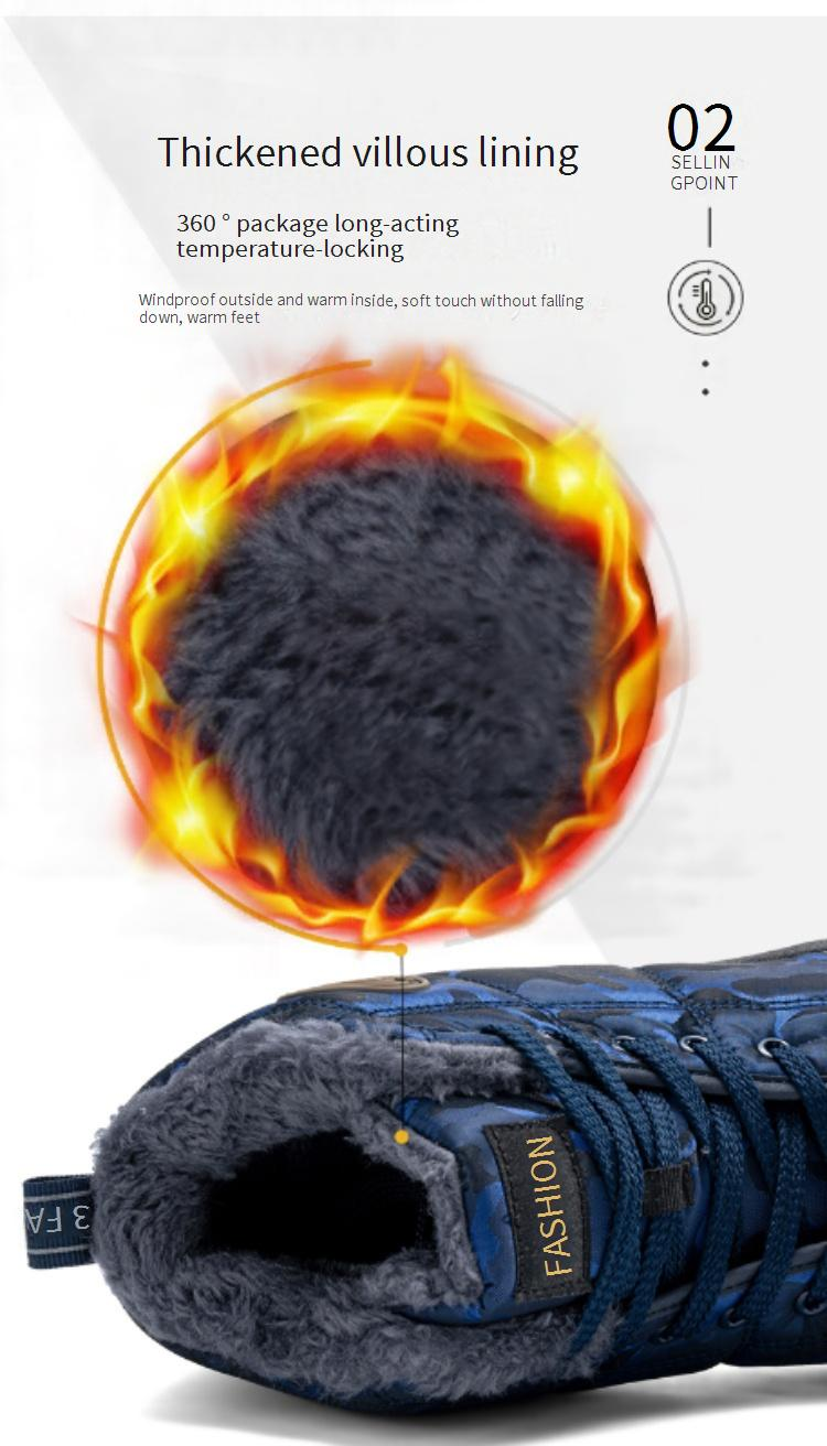 Scarpe invernali calde in velluto spesso e cotone, stivali bassi a metà polpaccio, scarpe da uomo, stivali da neve di grandi dimensioni, campeggio all'aperto_voghion.com