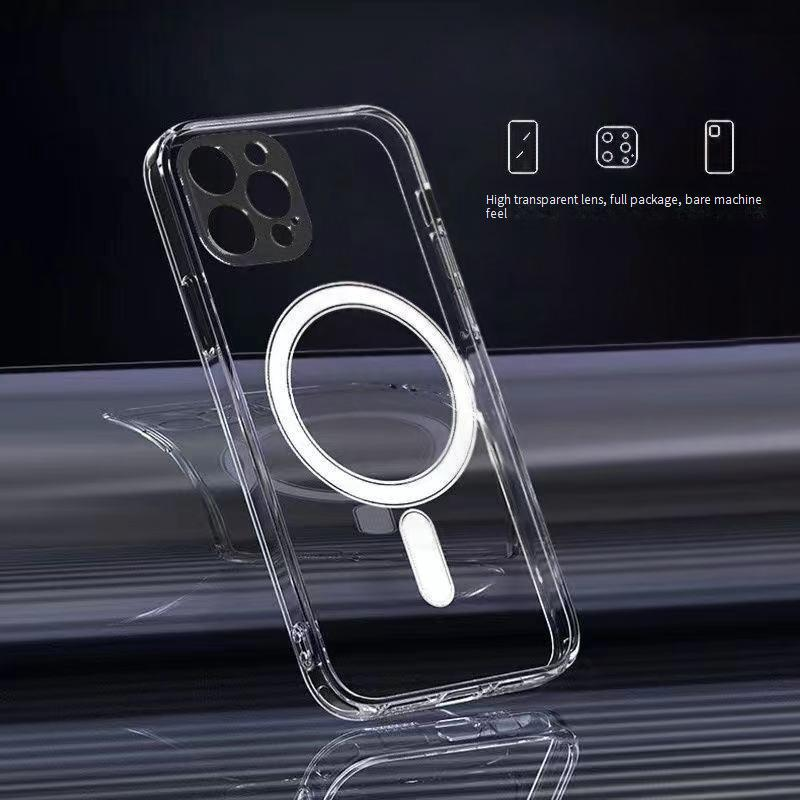 Magnetic Clear Case For IPhone 14 Pro Max/15/16 Series, Shockproof Slim Thin Anti-Yellowing TPU Protective Phone Case For IPhone 7 To 17 Pro Max_voghion.com