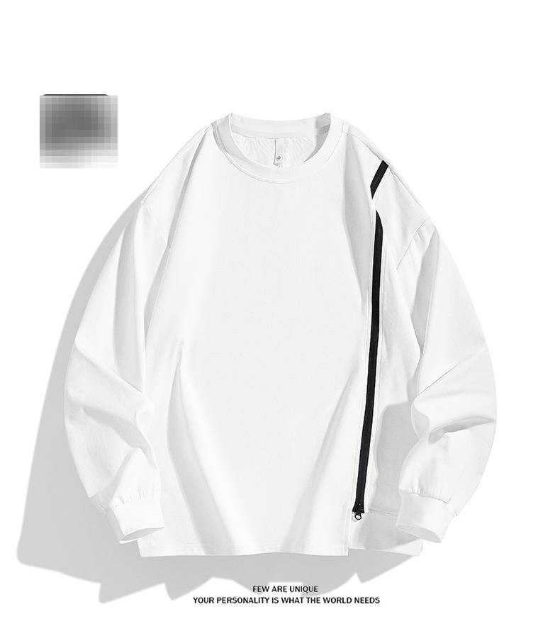 "Unisex Oversized Zip-Slit Sweatshirt – Schwerer Rundhalspullover (Schwarz/Grau/Kitt, S-3XL)"_voghion.com