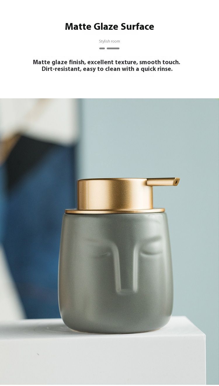 Set di flaconi in ceramica Nordic Face - Dispenser minimalista per sapone e lozione per il viso (4 pezzi, nero opaco/bianco/grigio/rosa, organizer da banco in stile hotel)_voghion.com