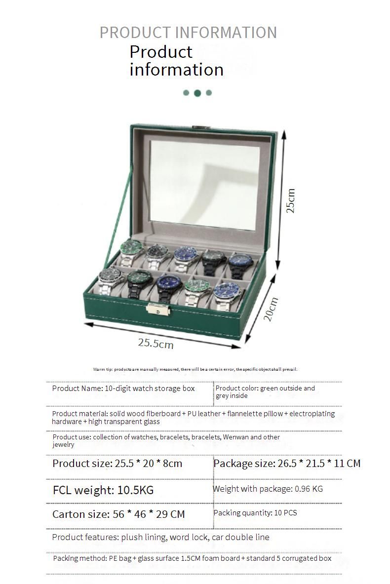 Hochwertige Uhrenbox aus Leder mit herausnehmbarem Brillenfach – Multifunktionale Aufbewahrung für Uhren und Sonnenbrillen (6 Fächer für Uhren + 3 Fächer für Brillen, Schwarz/Grau)_voghion.com