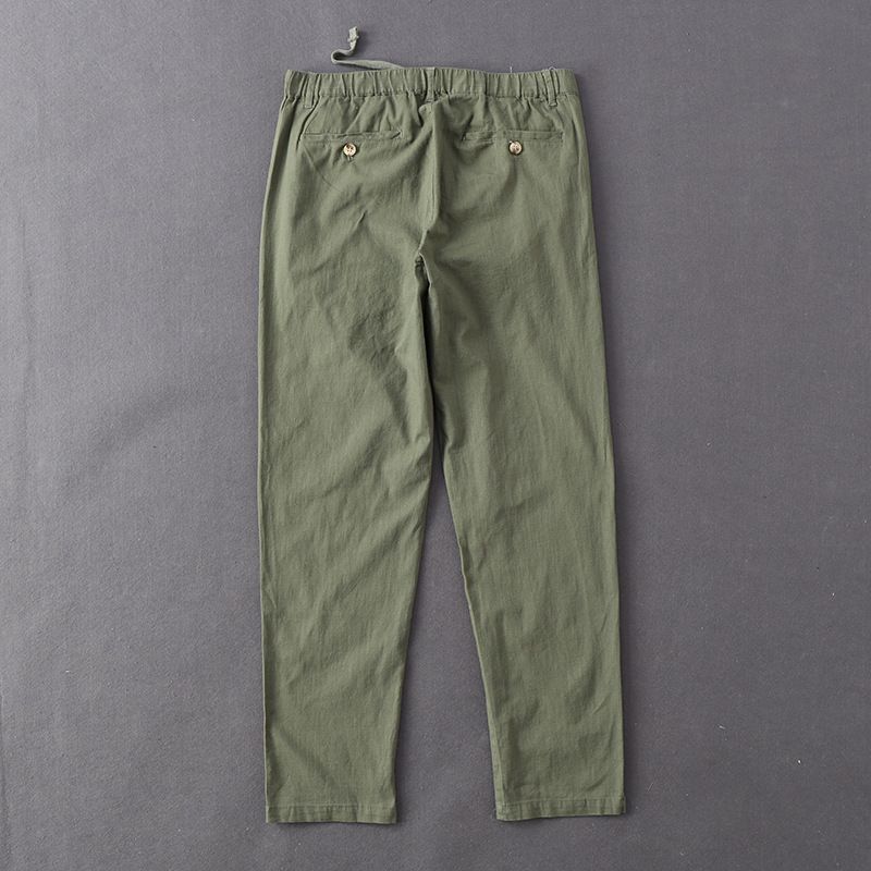 Really Unusual Big Bargain Summer Thin Breathable Linen Men's Slim Fit Solid Color Casual Pants_voghion.com