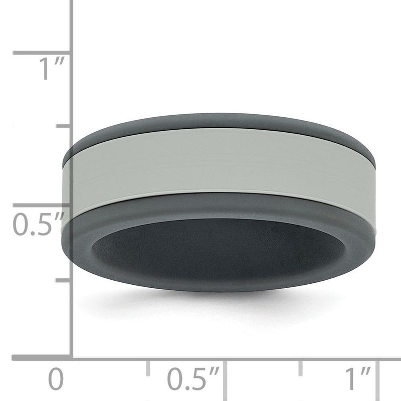 Silicone Grey With Removable Light Grey Center 8mm Band_voghion.com