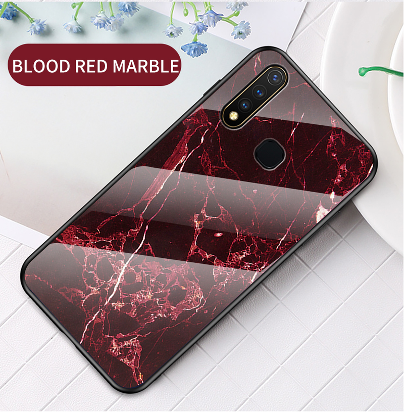 For VIVO Y97 Y93 Y95 Y81 Phone case Luxury Marble Glass Soft Silicone Frame Hard Cover For Y71 Y70S_voghion.com