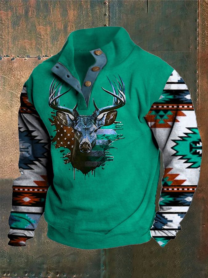 Felpa con cappuccio 3D da uomo con cappuccio polo da uomo con colletto alla coreana da cowboy occidentale stampato a caldo in digitale con fibbia_voghion.com