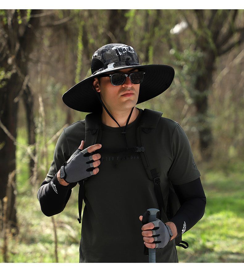 TrekShade Pro Color-Block Sun Hat - UPF 50+ Wide Brim For Hiking/Fishing (Quick-Dry, Lightweight & Adjustable For Men)_voghion.com