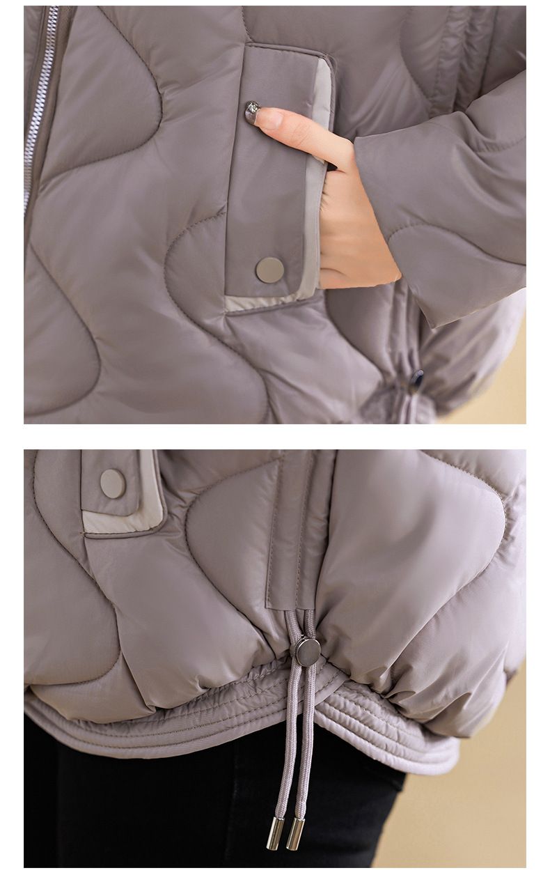 Doudoune courte brillante pour femme, manteau d'hiver léger à capuche, vêtements d'extérieur matelassés à la mode, gilet zippé coupe slim_voghion.com
