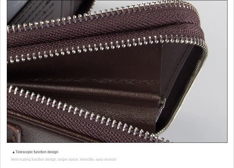 Wallet Large Capacity Men's High-end Clutch Double Zipper Multi-Card Mobile Phone Bag_voghion.com