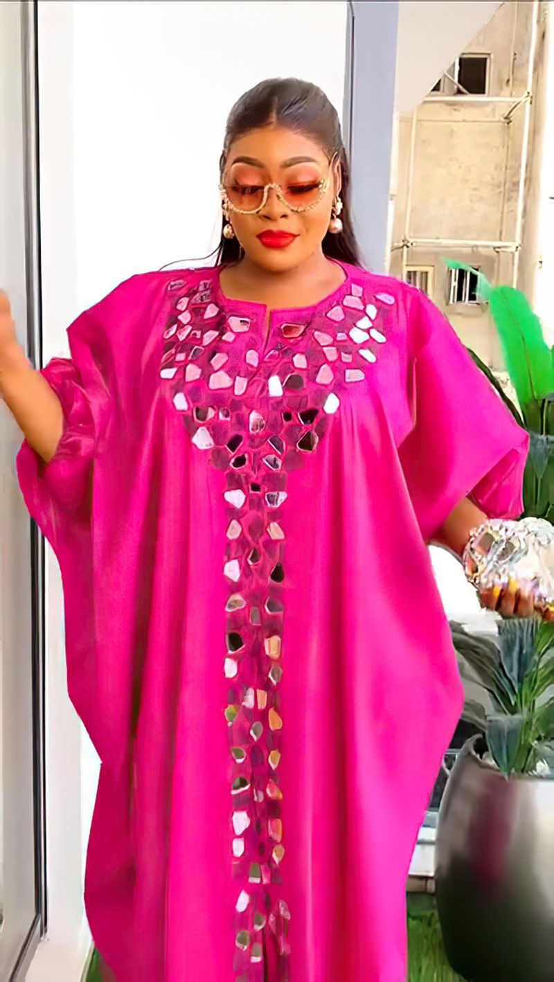 Vestido con parche irregular de diamantes de imitación para mujer_voghion.com