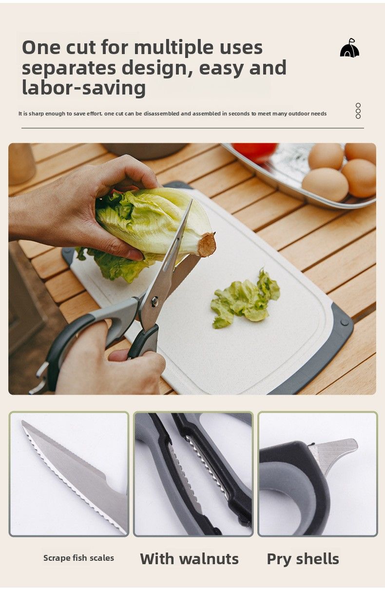 Campin Portable Set Outdoor BBQ Picnic Pot Spatula Knife Multi-functional Cookware Combination Cuttin Board Storae_voghion.com
