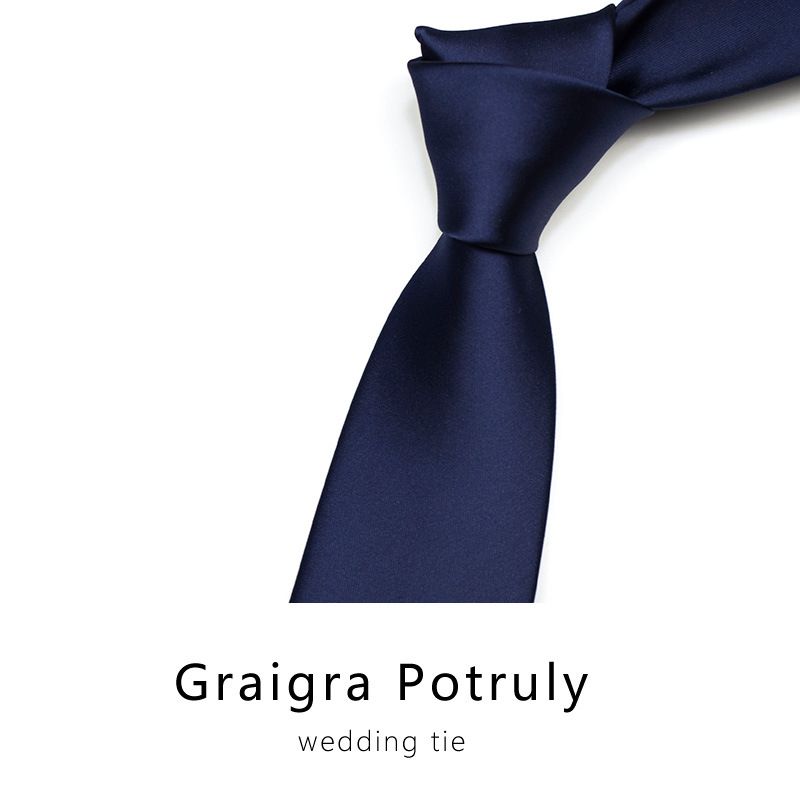 Cravatta tinta unita da uomo, formale, da lavoro, da 8 cm, da matrimonio, da sposo, nera, grigia, marrone, blu navy, versatile e alla moda._voghion.com