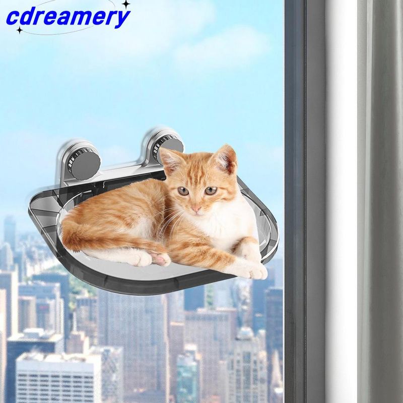 Die superstarke, belastbare Katzenfensterhängematte bietet Katzen während ihres Mittagsschlafs einen bequemen Ruheplatz. Sie ist sicher und einfach zu installieren._voghion.com