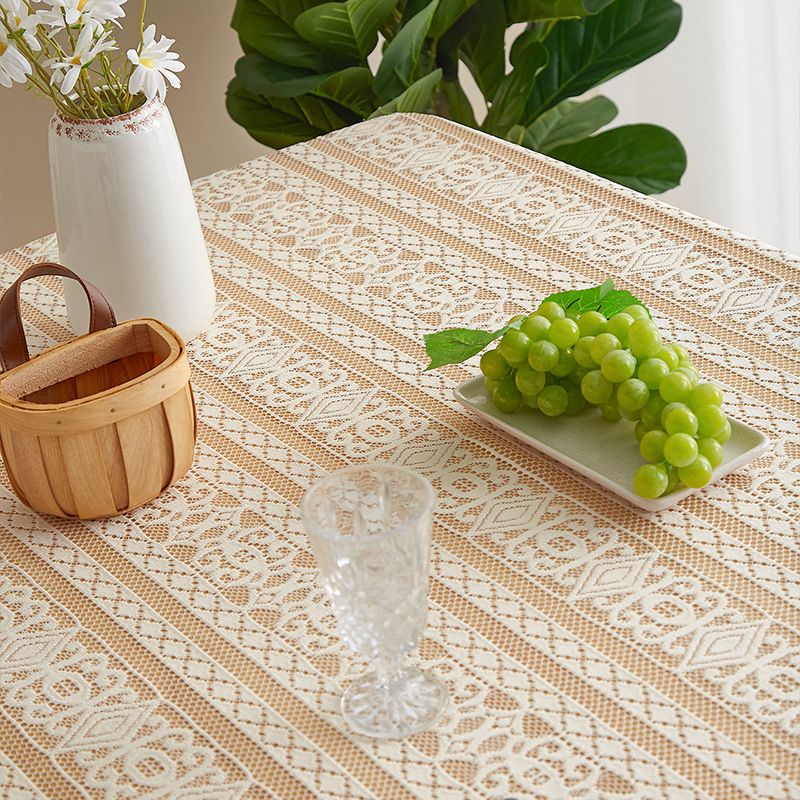 Tovaglia Bohemian Dot – Tessuto in poliestere con retro antiscivolo, motivo a pois rotondi resistente al calore per uso decorativo e da pranzo_voghion.com