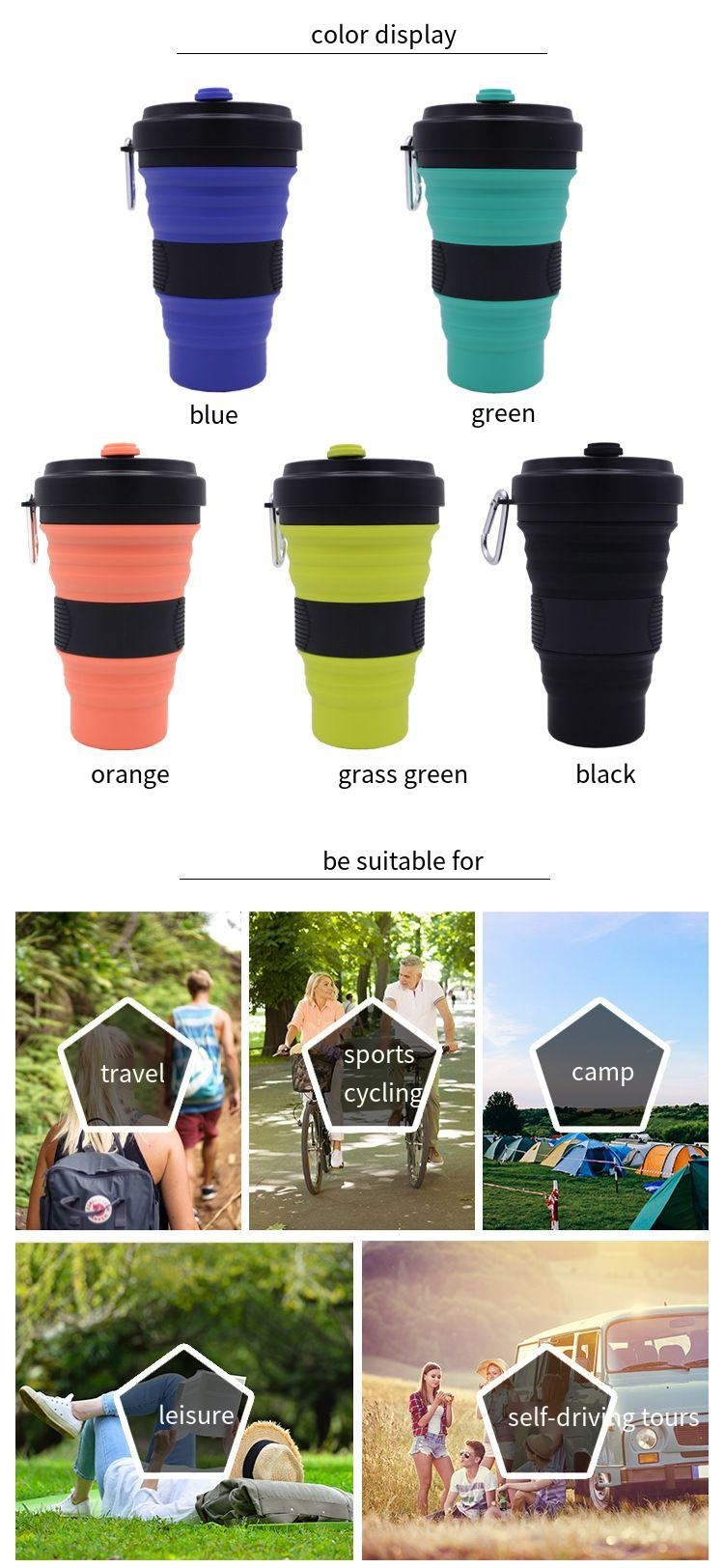 New color creative folding cup silicone telescopic portable coffee cup 550ML large capacity_voghion.com