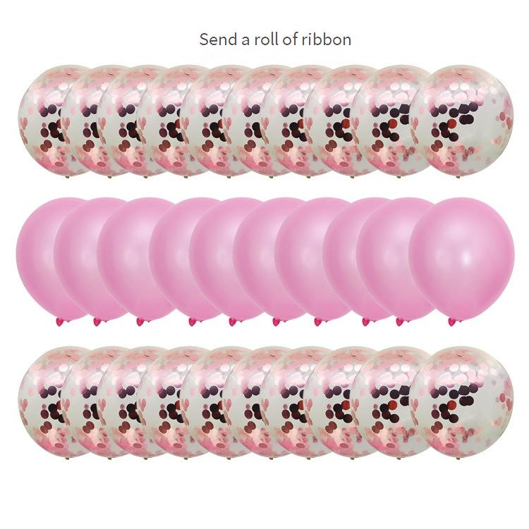 Zabavni pripomočki, rožnato zlati bleščičasti konfeti baloni, kombinacija kompleta, dekoracija za rojstni dan, poročni aranžma, 12-palčni 2,8g lateks balon_voghion.com