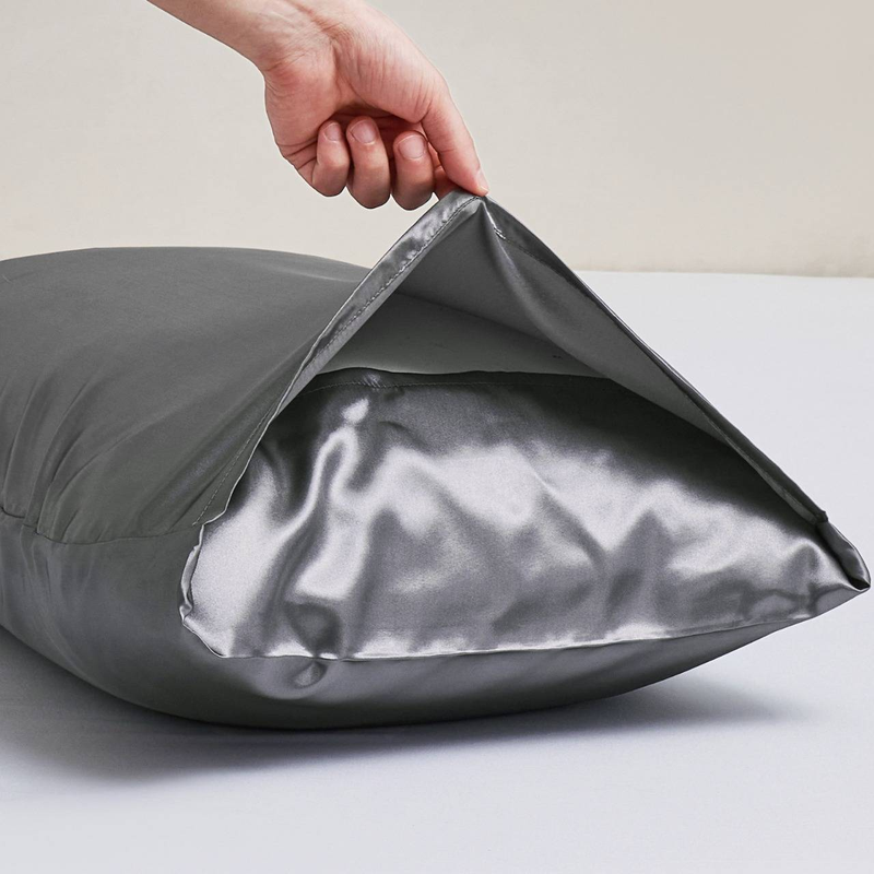 Satin-Kissenbezüge in voller Größe, ähnlich wie Seidenkissenbezüge, 2er-Pack, Kissenbezug für schlafende Frauen mit Hotelverschluss_voghion.com