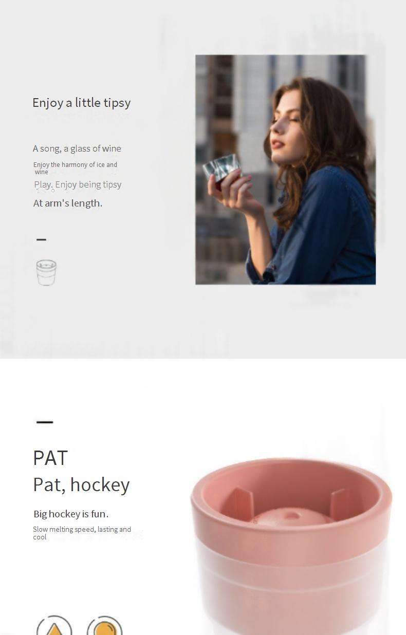 Großer Eisball-Maker – Silikon-Whisky-Eiswürfelschale für den Gefrierschrank, 2,5-Zoll-Kugel-Eisformen für Cocktails und Bourbon (BPA-freies 2er-Set)_voghion.com