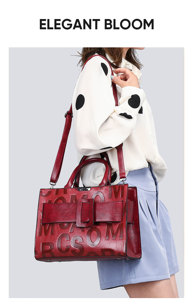Sacs pour femmes, nouveau sac à main à lettre, sac à bandoulière en relief, sac messager de grande capacité_voghion.com