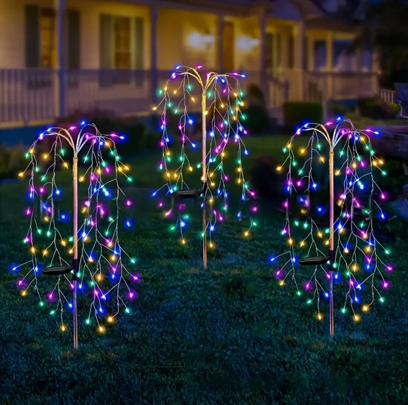 Solarbetriebene LED-Erdspießlichter mit Feuerwerk – 4/5/6-in-1-Dekorationslichterketten mit Farbwechsel für den Außenbereich für Gärten, Parks und Gewerbeflächen_voghion.com