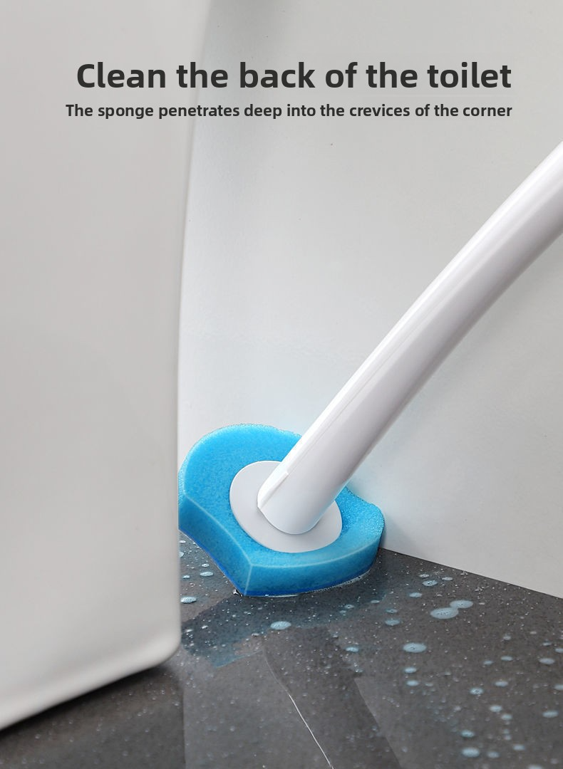 Disposable Toilet Brush Set With 8 Replaceable Heads, Wall-Mounted Angle Cleaner For Bathroom – Modern & Hygienic Grey/Black_voghion.com
