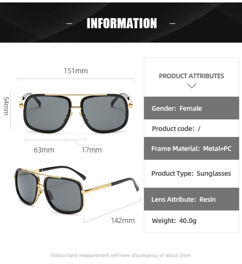 Unisex-Sonnenbrillen Modische Sonnenbrillen mit großem Rahmen Sonnenbrillen Damen-Sonnenbrillen mit quadratischem Rahmen_voghion.com