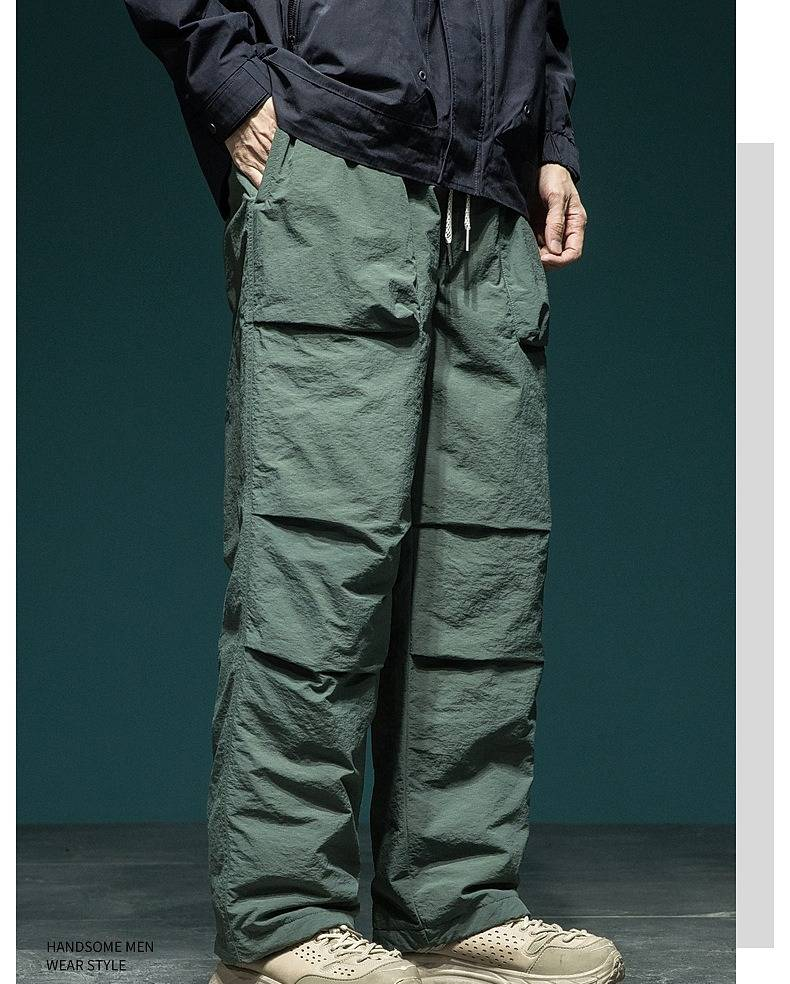 Pantalon de parachutiste coupe ample en duvet de canard pour homme, imperméable et thermique, pour l'hiver, en vert, noir et kaki_voghion.com