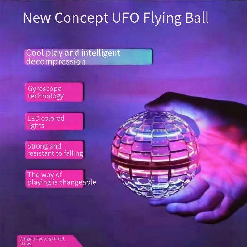 „Magischer UFO-Schwebeball mit intelligenter Gestensteuerung und LED-Leuchten – Interaktives Drehspielzeug für Kinder und Jugendliche (Blau/Rot/Lila)“_voghion.com
