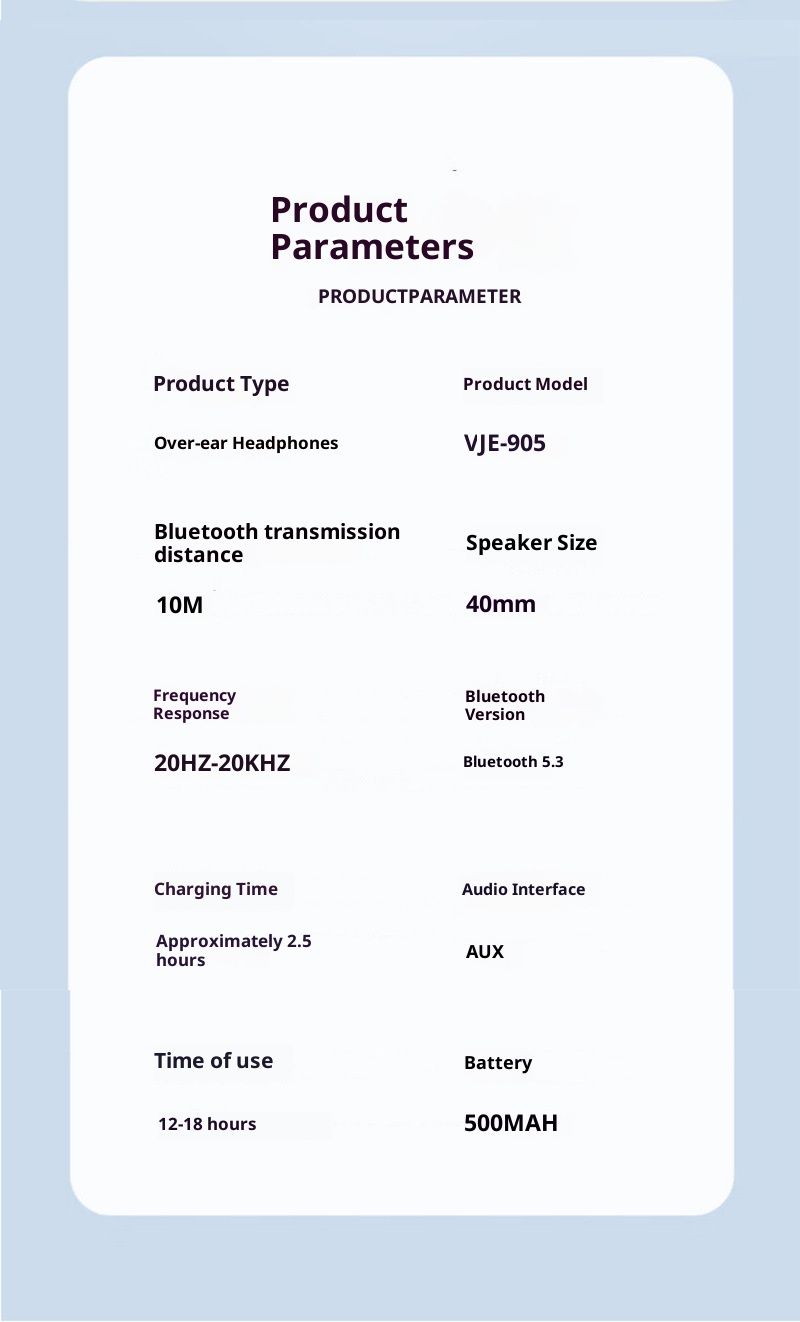 Bluetooth-Kopfhörer mit 30 Stunden Akkulaufzeit, leichten Ohrpolstern aus Memory-Schaum und faltbarem Design_voghion.com