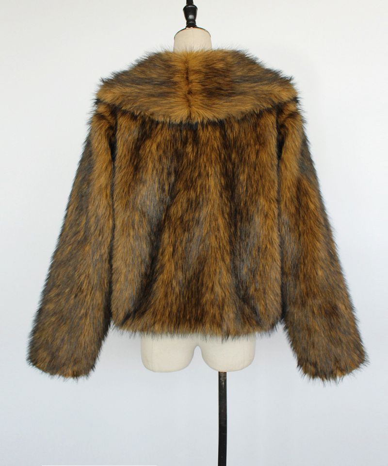 Cappotto in pelliccia sintetica da donna, elegante, con collo a scialle, a maniche lunghe – Capispalla invernale morbido e caldo per ufficio e casual_voghion.com